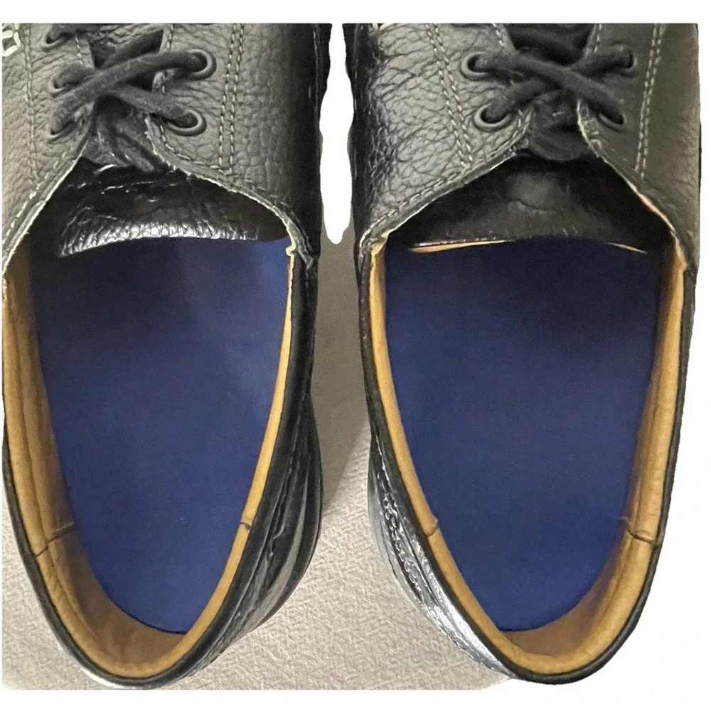 Dr. Comfort Patrick 8510 Men's Therapeutic Black Pebbled Leather Boat Shoes 13 M